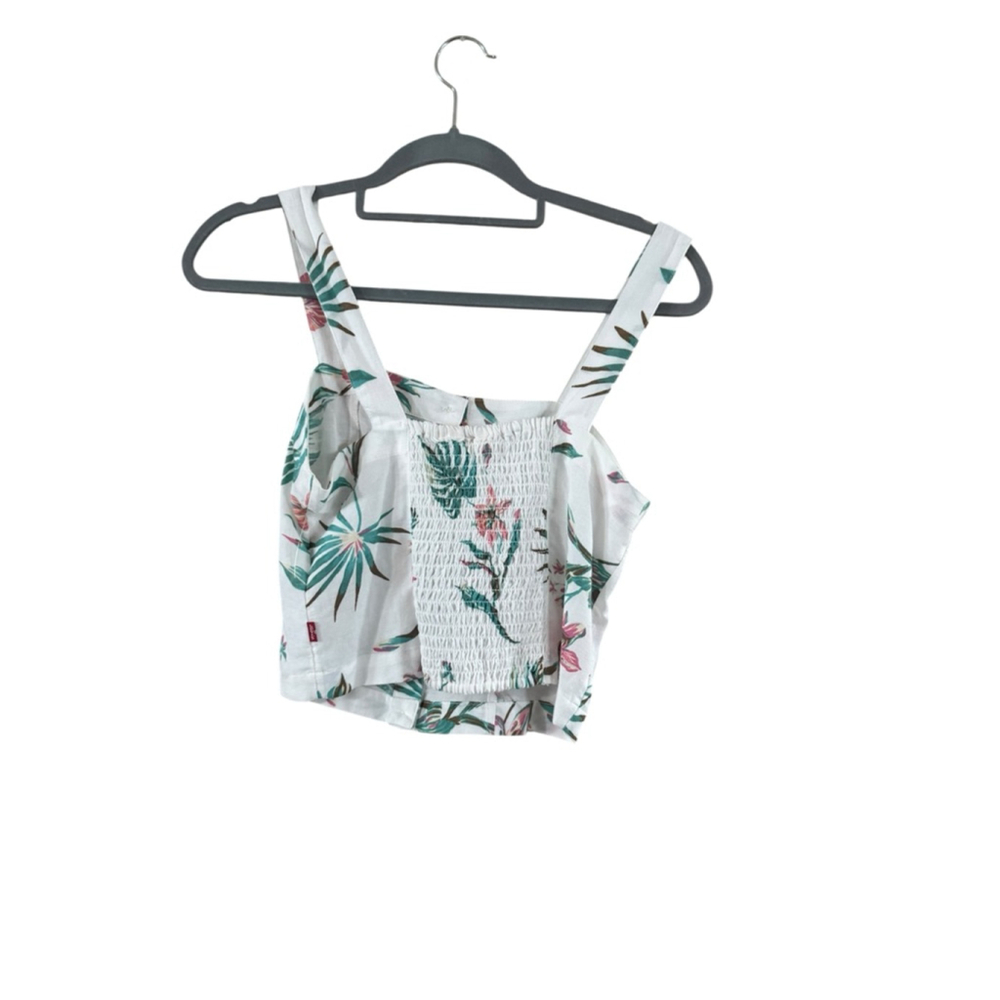 Women's Levi's White Floral Crop Top XS - Picture 10 of 10